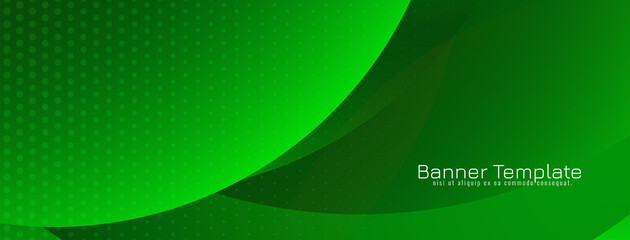 Glossy green color modern wave style banner design