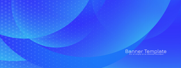 Blue color elegant wave style banner design
