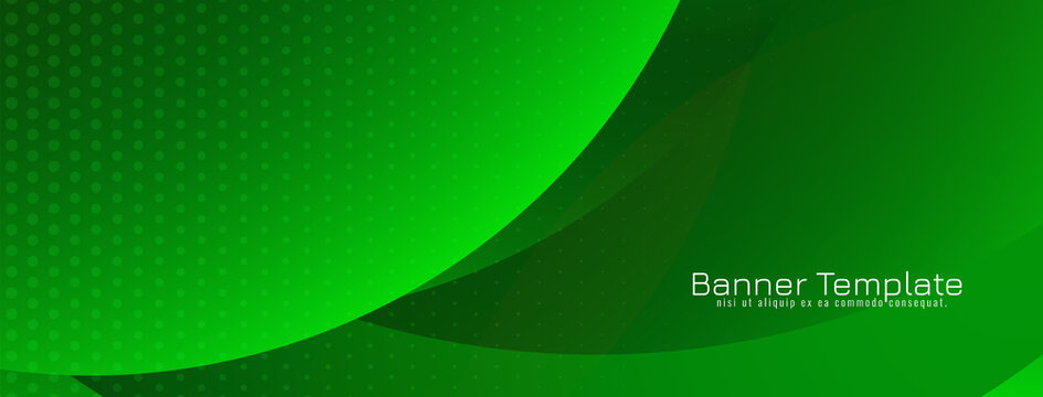 Glossy Green Color Modern Wave Style Banner Design
