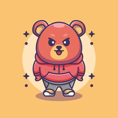 Cute bear mascot cartoon design