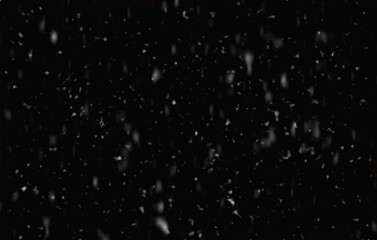 Snowfall on black background, an abstract background.