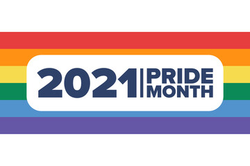 June is LGBT Pride Month. Holiday concept. Template for background, banner, card, poster with text inscription. Vector EPS10 illustration.