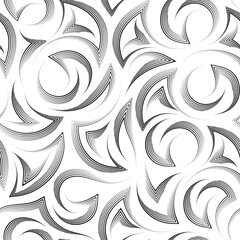 Vector Geometric Seamless Pattern Angles Circles Black Pattern Isolated White Background
