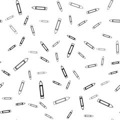 Black Marker pen icon isolated seamless pattern on white background. Vector
