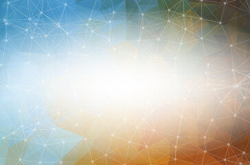 Geometric Brown Polygonal background molecule and communication. Connected lines with dots. Minimalism background. Concept of the science, chemistry, biology, medicine, technology.