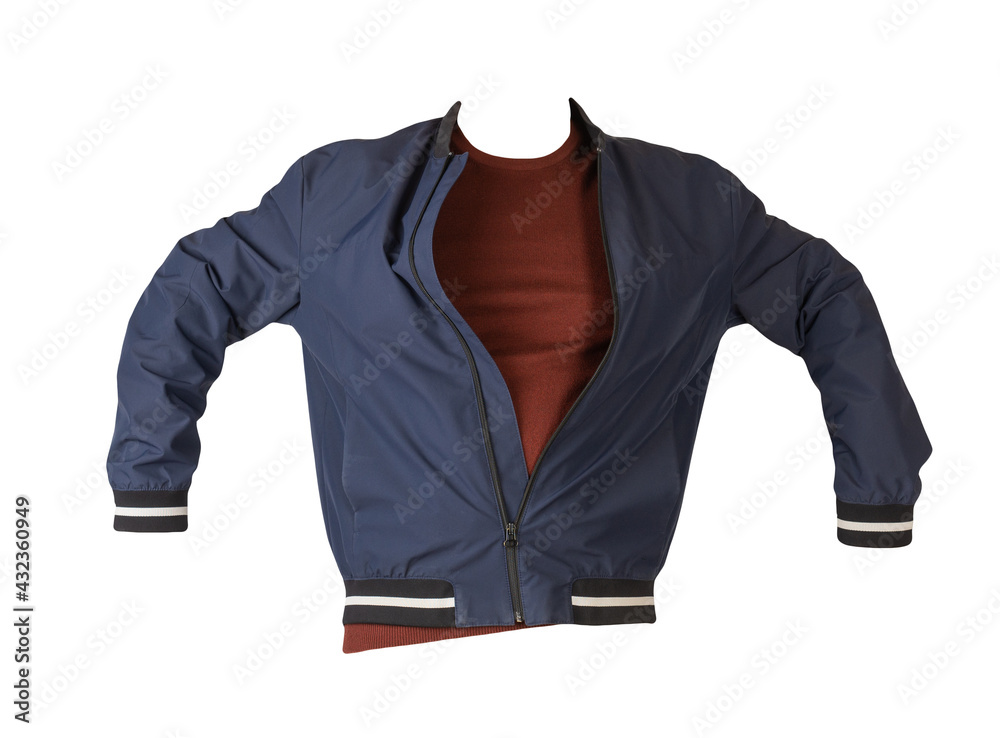 Wall mural bomber jacket and sweater isolated on white background