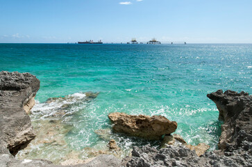 Grand Bahama Rocky Coast And A Wet Dock