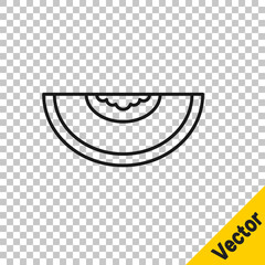 Black line Melon fruit icon isolated on transparent background. Vector