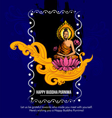 Illustration Of Buddha Purnima Background.with nice and creative design