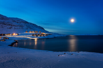 Moonrise at Quinngorput near Nuuk, Greenland