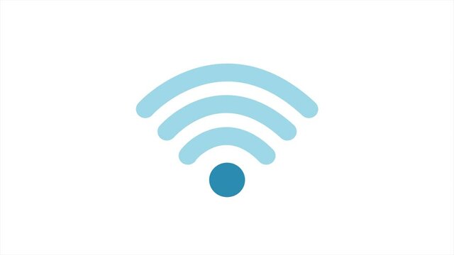 Wi fi icon on white background. Digital illustration. Digital technology. Motion