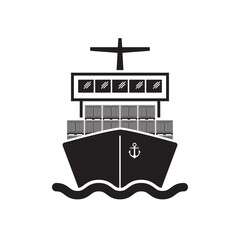 Cargo shipping icon isolated on white background vector illustration.