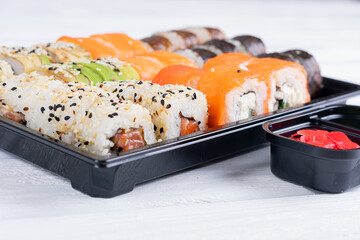 Set of sushi. Delivery concept