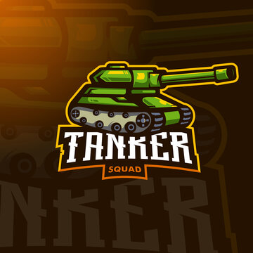 Tanker sports logo design vector