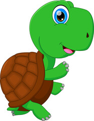 cute green turtle cartoon
