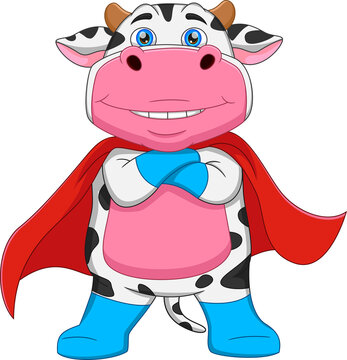 Cow Superhero Cartoon