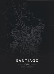 Map of Santiago, Chile