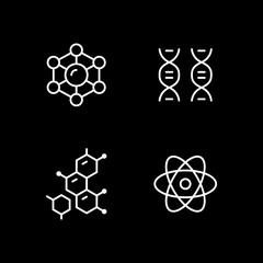 Set line icons of molecule