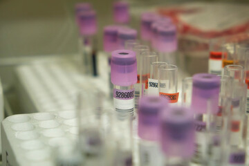 Blood collection tubes or biological samples for medical analysis