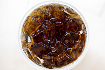 Glass of cola with ice. 