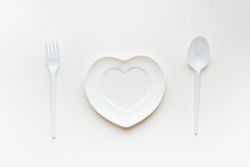 table setting, disposable tableware, white tableware