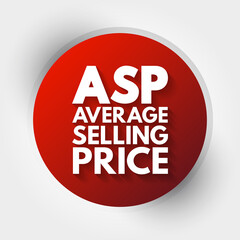 ASP - Average Selling Price acronym, business concept background