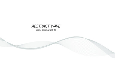 Abstract wave design geometric pattern. Background digital technology line frequency, smooth stripe, color tone white gray and black. Graphic element concept with copy space, crypto currency. Vector.