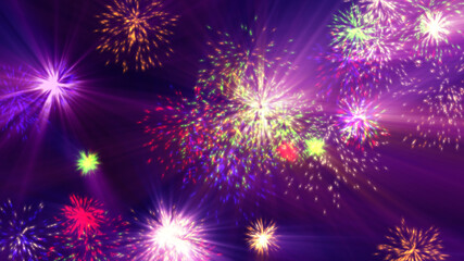 Fototapeta na wymiar fireworks color illustration isolated on black background