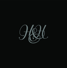 H and H Initial company name letters Monogram. Decorative H and H logo vector. HH lettering. 