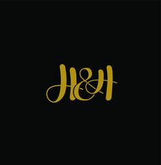 H and H Initial company name letters Monogram. H and H logo vector. HH lettering. 