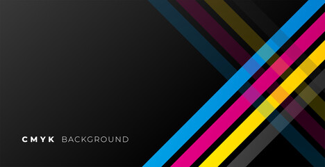 abstract black background with cmyk lines - obrazy, fototapety, plakaty