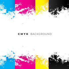 abstract cmyk watercolor background design - obrazy, fototapety, plakaty
