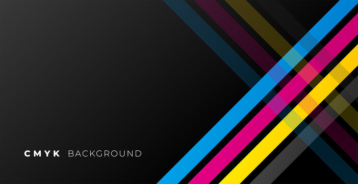 abstract black background with cmyk lines