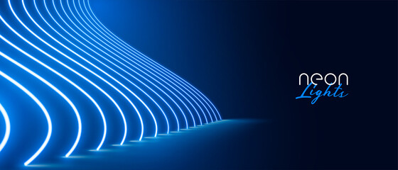 blue neon light effect floor pathway banner © starlineart