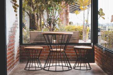 Modern design wooden table and chairs set