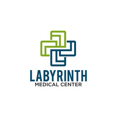 Hospital medical center logo design template