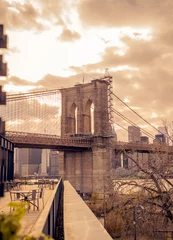 Deurstickers Meloen stad brug stad Brooklyn prachtige plek