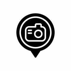Location pin icon for photography with glyph style. Placeholder vector icon