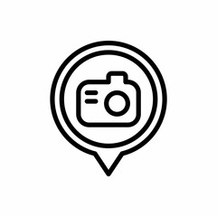 Location pin icon for photography with line style. Placeholder vector icon