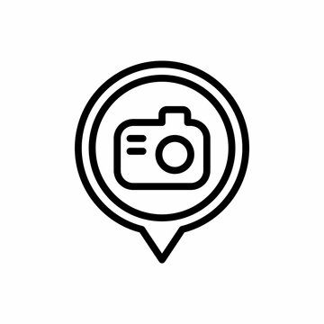 Location pin icon for photography with line style. Placeholder vector icon