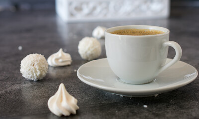 cup of coffee and cookies
