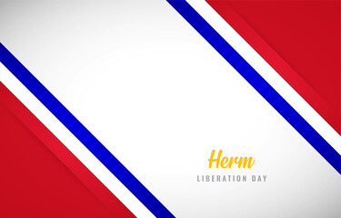 Happy liberation day of Herm with Creative Herm national country flag greeting background