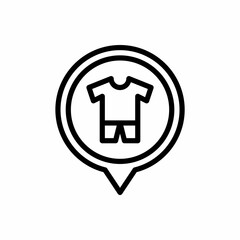 Clothing store location pin icon with line style. Placeholder vector icon