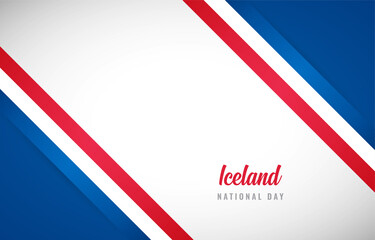 Happy national day of Iceland with Creative Iceland national country flag greeting background