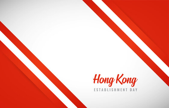 Happy establishment day of Hong Kong with Creative Hong Kong national country flag greeting background