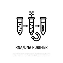 RNA/DNA purifier thin line icon. RNA extraction. Vector illustration.
