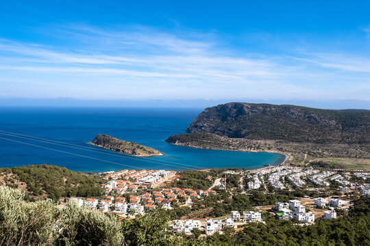 Beautiful view of Cape Tisan in Mersin, Turkey under a clear blue sky