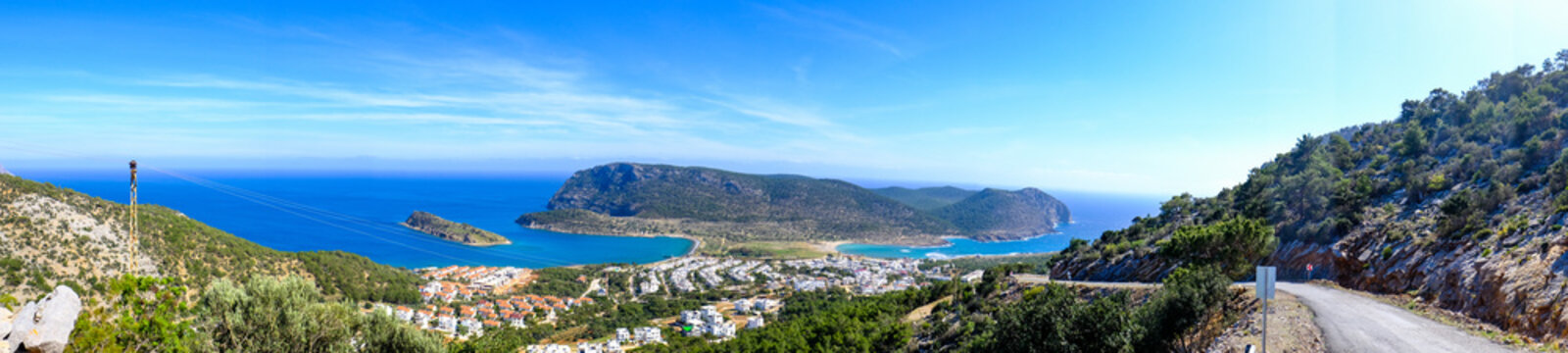 Panoramic shot of Cape Tisan in Mersin, Turkey under a clear blue sky