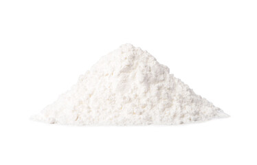 Fototapeta na wymiar Pile of White flour isolated on white background.