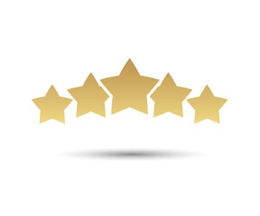 5 star icon vector illustration eps10. Rating review flat icon for apps and websites, infographics - Vector